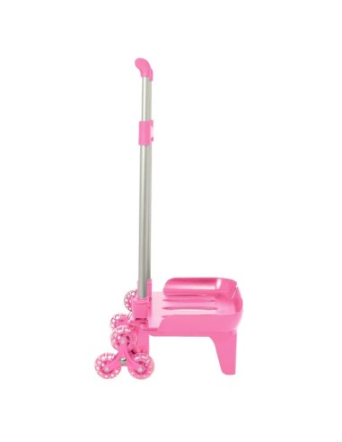 CARRO POR. PLE. TRIPLE RUEDA ROSA CLARO