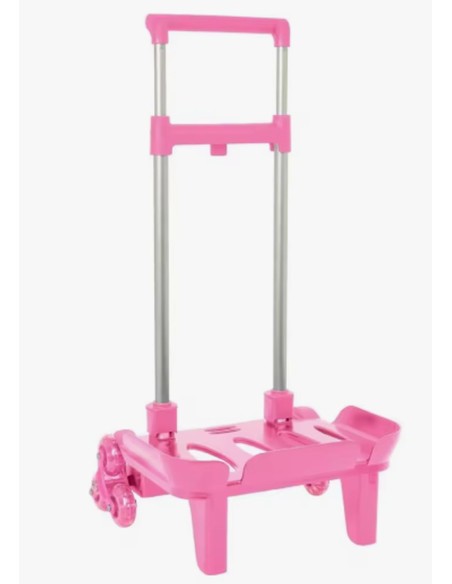 CARRO POR. PLE. TRIPLE RUEDA ROSA CLARO