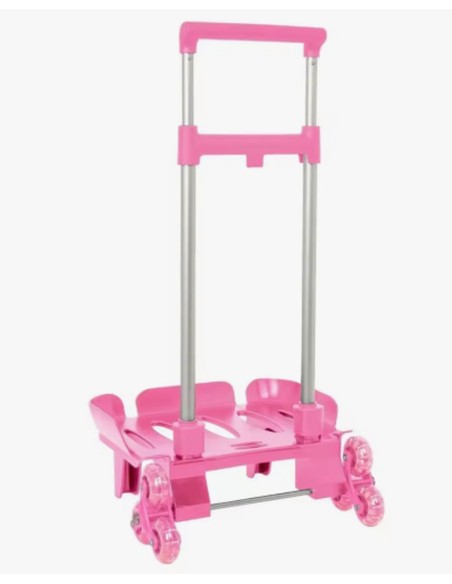 CARRO POR. PLE. TRIPLE RUEDA ROSA CLARO