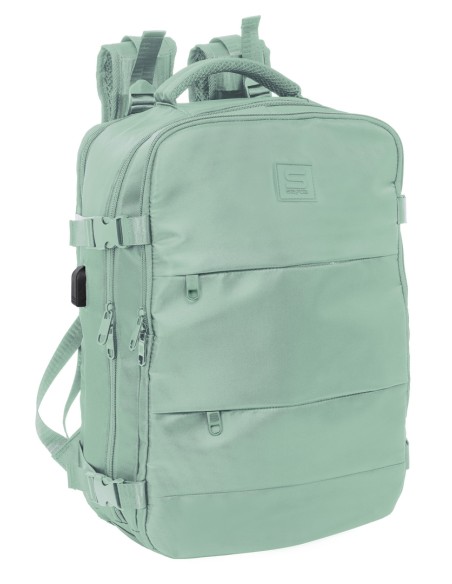 MOCHILA VIAJE CABINA PORTATIL 15,6'' SAFTA "VERDE PASTEL"