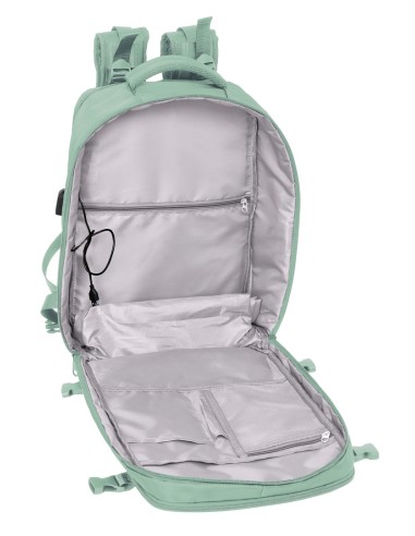 MOCHILA VIAJE CABINA PORTATIL 15,6'' SAFTA "VERDE PASTEL"