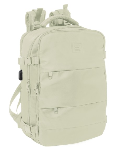 MOCHILA VIAJE CABINA PORTATIL 15,6'' SAFTA "BEIGE"