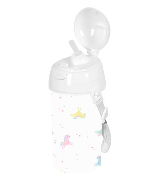 BOTELLA 500ml APERTURA AUTOM. CON PAJITA SAFTA PREESCOLAR "UNICORNIO" 2