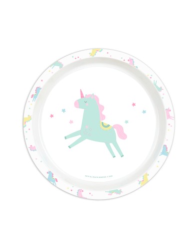 SET DE PLATOS, CUBIERTOS Y VASO SAFTA PREESCOLAR "UNICORNIO"
