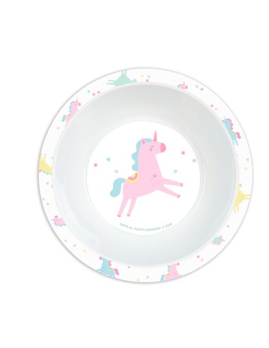 SET DE PLATOS, CUBIERTOS Y VASO SAFTA PREESCOLAR "UNICORNIO"