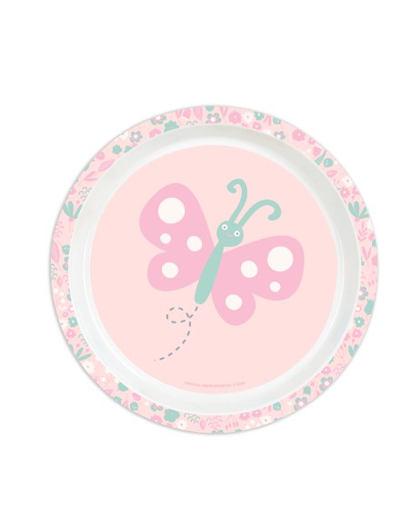 SET DE PLATOS, CUBIERTOS Y VASO SAFTA PREESCOLAR "MARIPOSA"