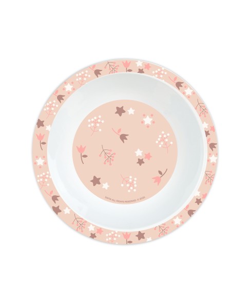 SET DE PLATOS, CUBIERTOS Y VASO SAFTA PREESCOLAR "FLORES"