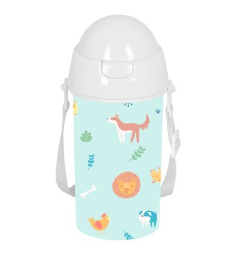 BOTELLA 500ml APERTURA AUTOM. CON PAJITA SAFTA PREESCOLAR "PANDI"