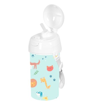 BOTELLA 500ml APERTURA AUTOM. CON PAJITA SAFTA PREESCOLAR "PANDI" 2