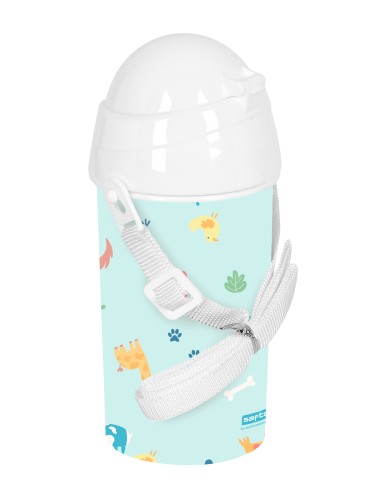 BOTELLA 500ml APERTURA AUTOM. CON PAJITA SAFTA PREESCOLAR "PANDI"