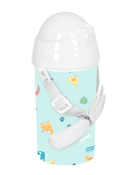 BOTELLA 500ml APERTURA AUTOM. CON PAJITA SAFTA PREESCOLAR "PANDI"