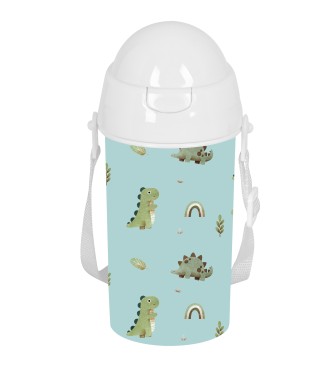 BOTELLA 500ml APERTURA AUTOM. CON PAJITA SAFTA PREESCOLAR "DINOS"