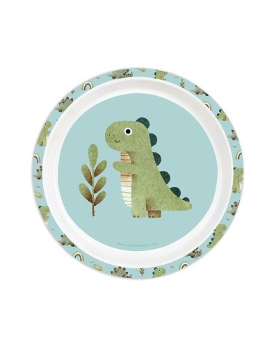SET DE PLATOS, CUBIERTOS Y VASO SAFTA PREESCOLAR "DINOS"
