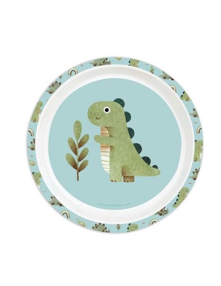 SET DE PLATOS, CUBIERTOS Y VASO SAFTA PREESCOLAR "DINOS"