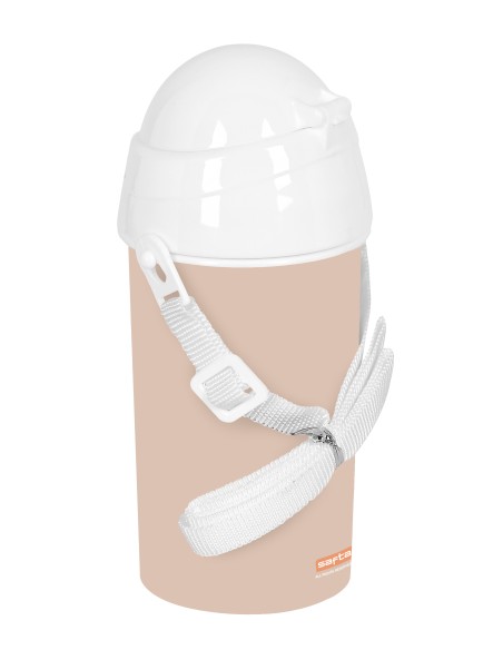 BOTELLA 500ml APERTURA AUTOM. CON PAJITA SAFTA PREESCOLAR "LEON"