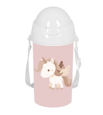 BOTELLA 500ml APERTURA AUTOM. CON PAJITA SAFTA PREESCOLAR "UNICORNIO"