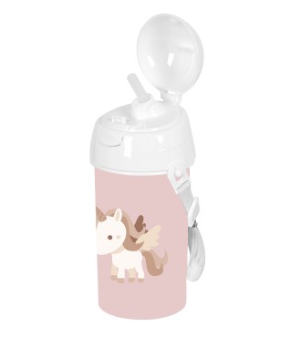 BOTELLA 500ml APERTURA AUTOM. CON PAJITA SAFTA PREESCOLAR "UNICORNIO" 2