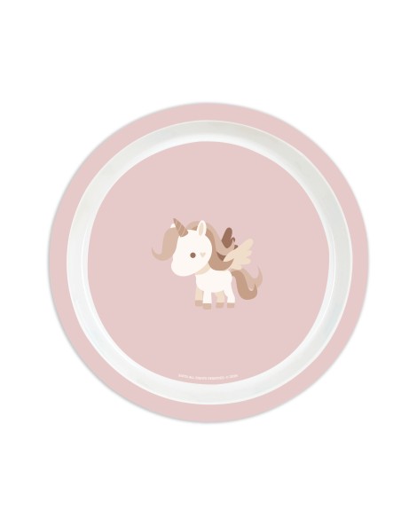 SET DE PLATOS, CUBIERTOS Y VASO SAFTA PREESCOLAR "UNICORNIO"