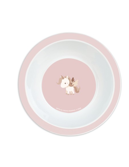 SET DE PLATOS, CUBIERTOS Y VASO SAFTA PREESCOLAR "UNICORNIO"