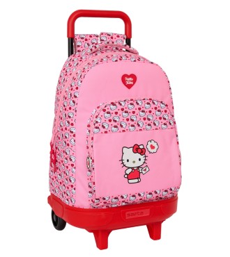 MOCHILA GDE. C/RUEDAS COMPACT EXTRAIBLE HELLO KITTY