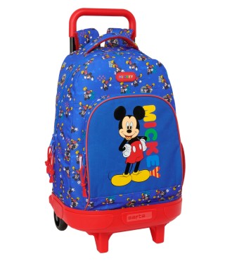 MOCHILA GDE. C/RUEDAS COMPACT EXTRAIBLE MICKEY MOUSE "TODAY"