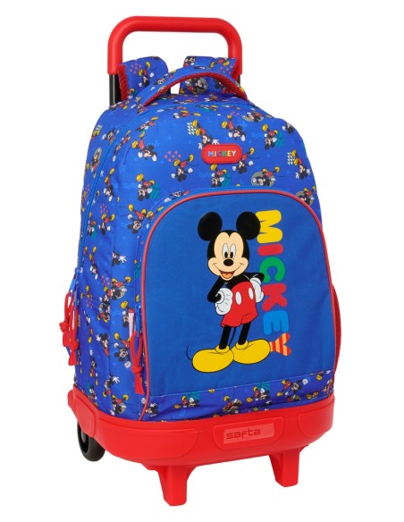 MOCHILA GDE. C/RUEDAS COMPACT EXTRAIBLE MICKEY MOUSE "TODAY"