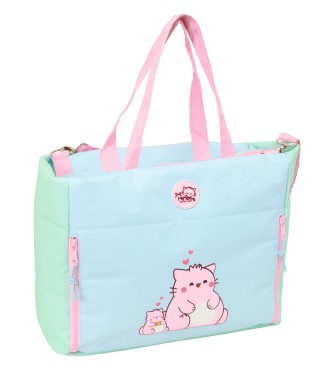 BOLSO CON BOLSILLO PARA PORTATIL 14,1'' PEMBE "THE PINK CAT"