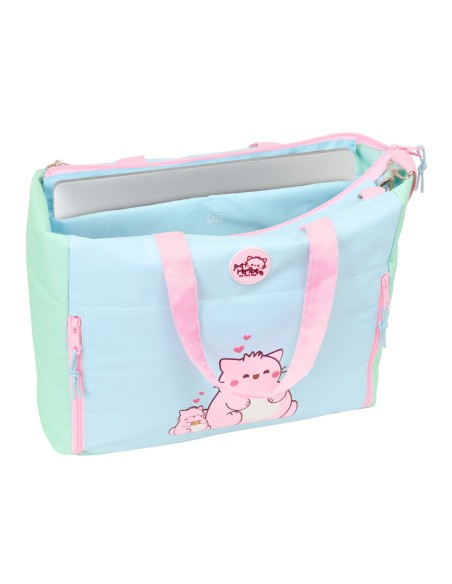 BOLSO CON BOLSILLO PARA PORTATIL 14,1'' PEMBE "THE PINK CAT"