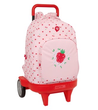 MOCHILA GDE. C/RUEDAS COMPACT EVOL. EXT. GLOWLAB "FRUTITAS"