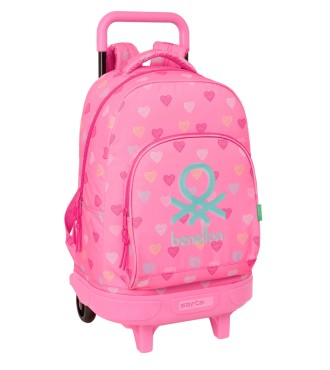 MOCHILA GDE. C/RUEDAS COMPACT EXTRAIBLE BENETTON "HEART"