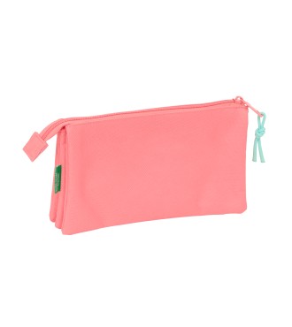 PORTATODO TRIPLE BENETTON BASICS "CORAL" 2