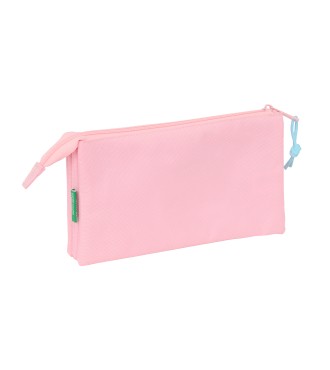 PORTATODO TRIPLE BENETTON BASICS "ROSA PASTEL" 2