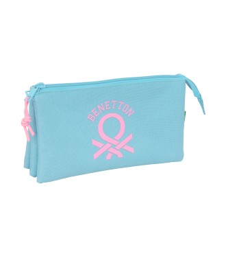 PORTATODO TRIPLE BENETTON BASICS "CELESTE"