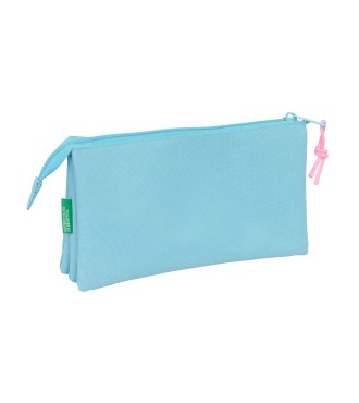 PORTATODO TRIPLE BENETTON BASICS "CELESTE" 2