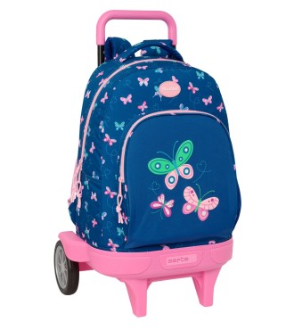 MOCHILA GDE. C/RUEDAS COMPACT EVOL. EXT. BLACKFIT8 "MARIPOSAS"