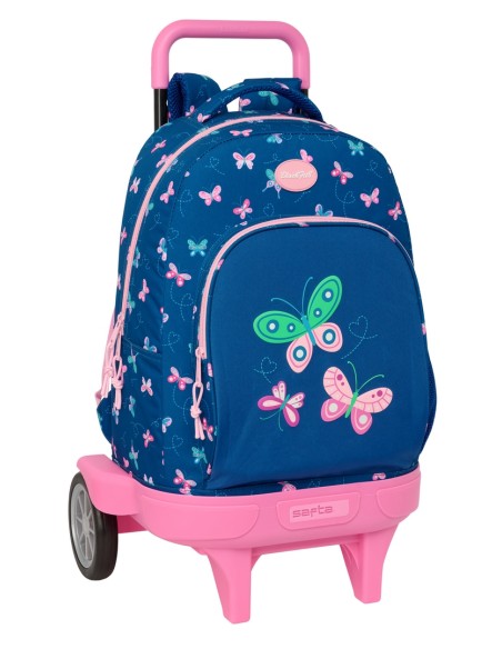MOCHILA GDE. C/RUEDAS COMPACT EVOL. EXT. BLACKFIT8 "MARIPOSAS"