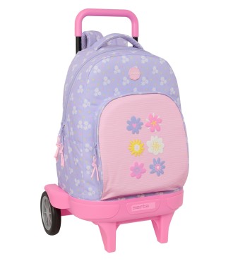 MOCHILA GDE. C/RUEDAS COMPACT EVOL. EXT. SAFTA "BOUQUET"