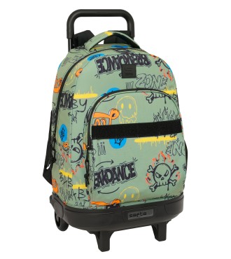 MOCHILA GDE. C/RUEDAS COMPACT EXTRAIBLE SAFTA GRAFFITI "ZONE"