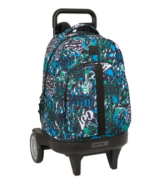 MOCHILA GDE. C/RUEDAS COMPACT EVOL. EXT. SAFTA GRAFFITI "GO"