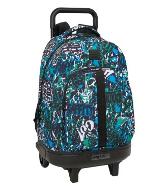 MOCHILA GDE. C/RUEDAS COMPACT EXTRAIBLE SAFTA GRAFFITI "GO"