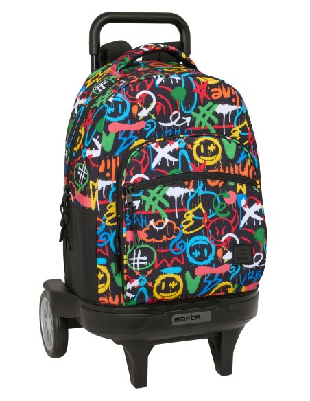 MOCHILA GDE. C/RUEDAS COMPACT EVOL. EXT. SAFTA GRAFFITI "COLORS"