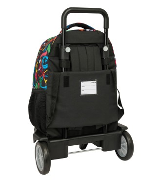 MOCHILA GDE. C/RUEDAS COMPACT EVOL. EXT. SAFTA GRAFFITI "COLORS" 2