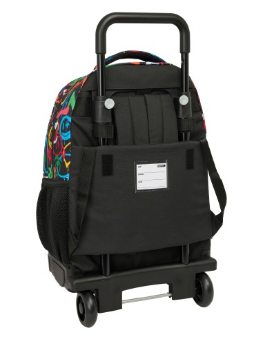 MOCHILA GDE. C/RUEDAS COMPACT EXTRAIBLE SAFTA GRAFFITI "COLORS"