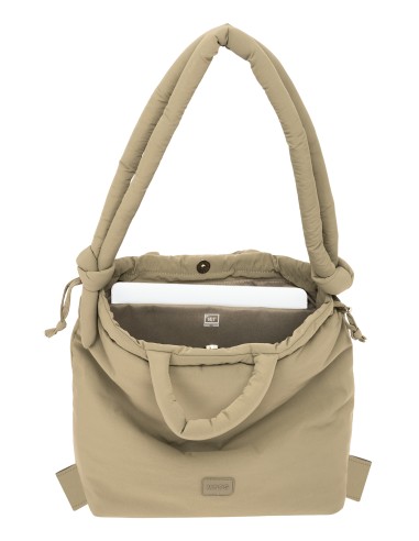 BOLSO MOCHILA MOOS CAPSULA ACOLCHADO "BEIGE"