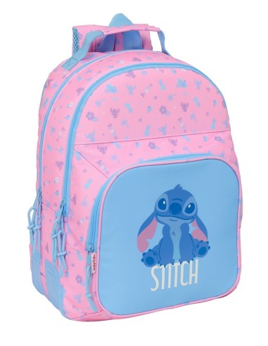 MOCHILA DOBLE ADAPT.CARRO STITCH "BRIGHT" Mochilas Escola...