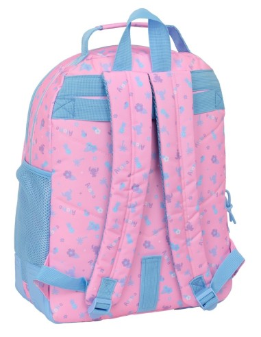 MOCHILA DOBLE ADAPT.CARRO STITCH "BRIGHT" Mochilas Escola...