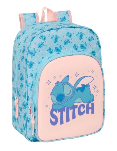 MOCHILA INFANTIL BOLSILLOS ADAPT.CARRO STITCH "OHANA" Nue...