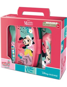 SET DE BOTELLA Y SANDWICHERA + CUBIERTOS MINNIE MOUSE "NA...