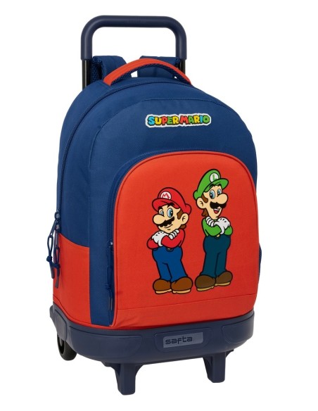 MOCHILA GDE. C/RUEDAS COMPACT EXTRAIBLE SUPER MARIO "MAMM...