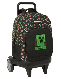 MOCHILA GDE. C/RUEDAS COMPACT EVOL. EXT. MINECRAFT Mochil...